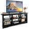 Costway 58" TV Stand with 6 Open Storage Shelves Shelf for 18 inch Fireplace(not included) Black/Grey
